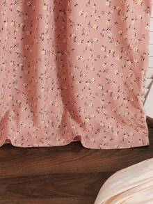 SHEIN 少女碎花拼接蕾丝边休闲睡衣 - 粉色 - 查看 5