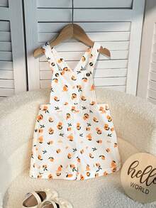 Bộ áo liền quần in hình dễ thương cho bé gái, đa năng cho mùa hè. - Nhiều màu - Xem 5