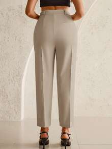 MaterniWear 可调节腰围休闲百搭孕妇裤，适合日常穿着 - 杏色 - 查看 2