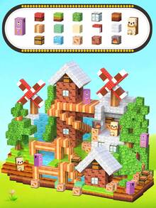 MINKOJA 磁性积木，磁性片积木玩具森林套装，适合3岁以上儿童，户外玩具，男孩女孩生日礼物，磁性积木套装，可堆叠，复活节礼物，儿童节礼物，旅行玩具，磁性积木，积木，儿童磁性积木玩具 - 彩色 - 查看 4