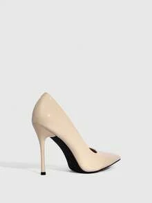 CUCCOO SZL Women's Solid Color Pointed Toe Minimalist High Heel Pumps, Casual Everyday Wear Spring Shoes Spring Break Easter For Christmas Valentine's Day Spring Shoes - Lacquered milk apricot - View 11