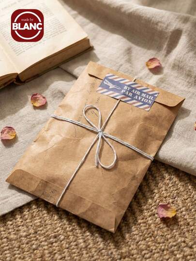 Madebyblanc 10pcs Old Kraft Paper Envelope Bags, Creative Postcard Gift Packaging Small Paper Bags, Storage Envelopes, Suitable For Festival Order Arrangement Gift Packaging