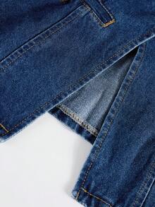 GlowEve Women's Casual Fashion Street Chic Daily Commute Single-Breasted Sleeveless Denim Vest Jacket, Summer - Blue - View 6