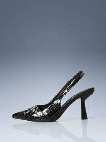 CUCCOO GRLICON 女士时尚华丽风格派对水钻装饰高跟鞋，适合宴会、舞会、晚宴、舞会等场合，闪亮女鞋，适合约会、下午茶派对、假日等场合，优雅服饰。 - 黑色 - 查看 2