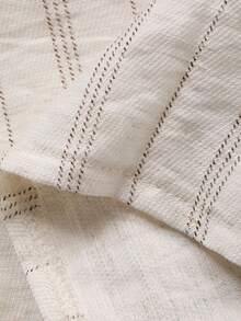 DAZY 女士宽松条纹衬衫，带领，春季款 - 杏色 - 查看 7