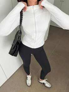 Hitanina Women's Zipper Closure Slim Fit Jacket - White - View 3