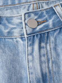 Sweetra Quần jeans nữ ống rộng dáng suông, đa năng, có túi. - Màu xanh lam - Xem 4