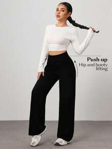 Flexra Petite Quần jeans nữ màu đen dáng suông, rộng rãi, thoải mái, phù hợp cho mọi mùa. - màu đen - Xem 3