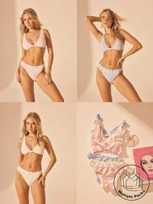 Aralina 3 Packs JACQUARD PASTELS V NECK G- STRING KNICKER SET - Multicolor - View 2