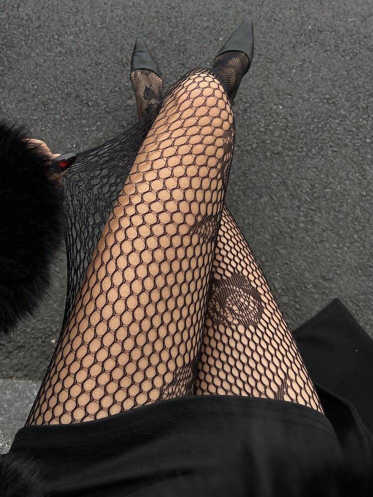Women's Solid Color Hollow Out Sexy Fashion Versatile Lace Leggings Y2k