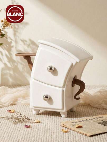 Madebyblanc 1 Piece Of Dressing Table Jewelry, Earrings, Grid Sorting Rack, Entrance Cross Waist Cabinet, Creative Bent Drawer Desktop Storage Box