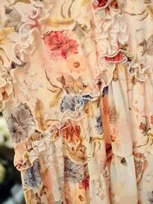 MOTF PREMIUM WOMEN'S FLORAL PRINT SHORT SLEEVE MINI DRESS, SPRING/SUMMER - Baby Pink - View 8