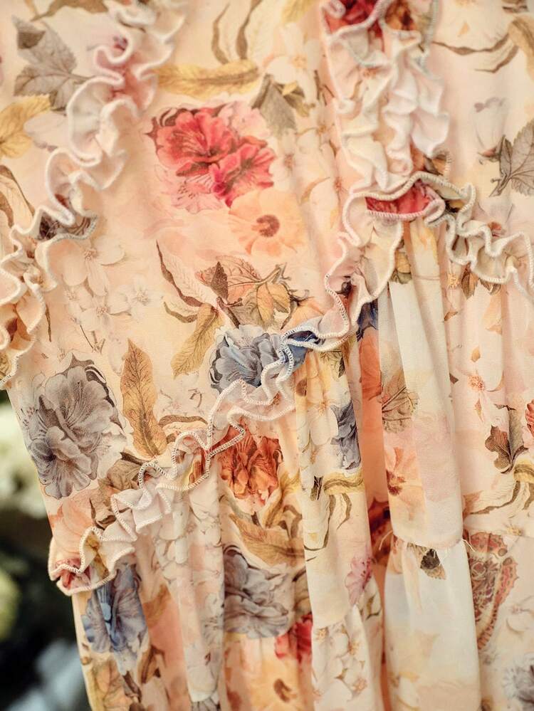 WOMEN'S FLORAL PRINT SHORT SLEEVE MINI DRESS, SPRING/SUMMER