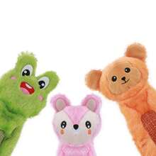 PETSIN Cute Animal Shaped Tennis Ring Plush Dog Toy, Containing BB Barking Sound, Interactive Play For Dogs - Multicolor - View 12