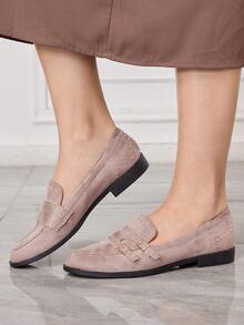 Sleekvia Women's Fashion Metal Rivets Adjustable Soft-Soled Loafers - Grey - View 5