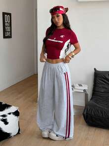 Coolane 女士秋季街头风休闲复古灯芯绒纹理长裤 - 淺灰色 - 查看 7