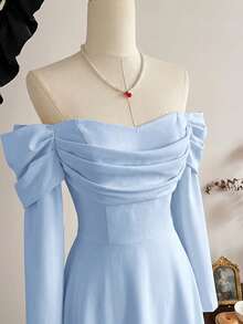 Vintamour 复古优雅女士连衣裙，带口袋，休闲假日派对连衣裙，红色冬季女装，女士冬季服装，女士圣诞节服装，圣诞节服装，新年服装，新年服装，女士感恩节服装，冬季连衣裙，女士圣诞连衣裙，圣诞派对连衣裙，女士新年夜连衣裙，优雅派对连衣裙，女士毕业礼服，女士优雅连衣裙，女士正式连衣裙 - 淺藍色 - 查看 6