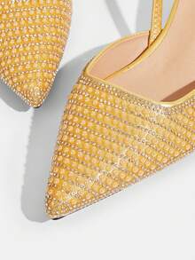 CUCCOO TILAWA 女士尖头猫跟中跟鞋，优雅简约，适合通勤、职场、约会、正式场合。 - 金色 - 查看 5