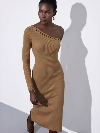 Aveloria Modichic New European & American Retro Fashionable Fitted Long Sleeve Sweater Dress