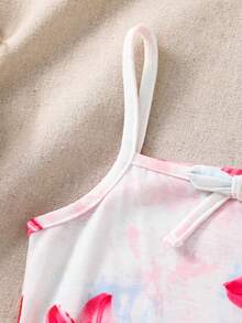 Emery Rose Kids Emery Rose Kids 休闲时尚针织印花吊带开衩裙 - 彩色 - 查看 5