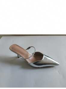 CUCCOO SZL Fashionable Elegant Commuter Crystal Decorated Pointed Toe High Heels Spring Shoes - Silver - View 11