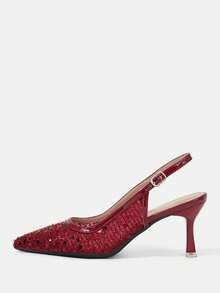 CUCCOO HITCHD Women Pumps Elegant Shoes Wedding Shoes - Burgundy - View 9