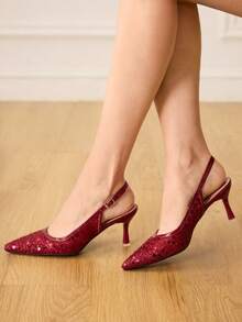 CUCCOO HITCHD Women Pumps Elegant Shoes Wedding Shoes - Burgundy - View 2