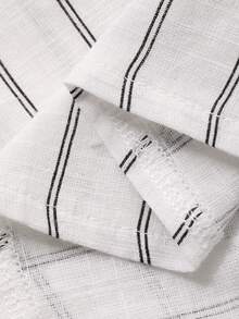 DAZY Women's Casual Unicorn Embroidery Striped Print Loose Fit Drop Shoulder Long Sleeve Blouse, Suitable For Spring/Autumn, Work, Vacation And Daily Wear - White - View 6