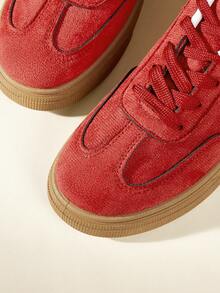 CUCCOO EASI Women's Casual Sneakers - Red and White - View 4