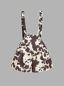 SHEIN MOD Bộ áo liền quần dáng vintage xếp ly hai hàng cúc màu kaki dành cho nữ cỡ lớn, thích hợp cho mùa hè. - Đen và trắng - Xem 3