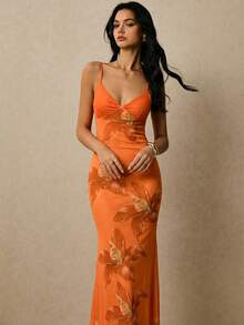 Poéselle Đầm không tay in hoa thanh lịch dành cho nữ, thích hợp cho mùa hè. - Nhiều màu - Xem 6