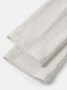 SHEIN 2pcs Tween Girls Casual Knit Asymmetric Collar T-Shirt And Wide Leg Pants Set, Suitable For Autumn/Winter, Daily Casual Wear - Apricot - View 6