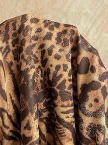 Soleia Women's Animal Print Plunging Neck Backless Jumpsuit - Multicolor - View 7