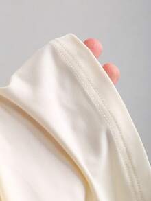 SHEIN PETITE French Design Draped Neckline Ruched Waist Retro Style Summer Cropped Tank Top For Petite Women - Apricot - View 7