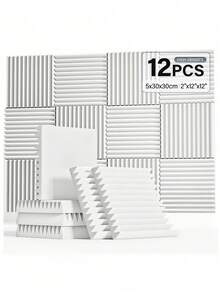 MODX [12 件] 楔形声学泡沫，用于隔音和降噪 - 12x12/12x2 英寸聚酯吸音瓷砖声学处理泡沫 - 隔音板适用于录音室、音乐室、游戏空间、播客、降噪吸音材料、吸音垫和声学处理墙贴。 - 彩色 - 查看 14