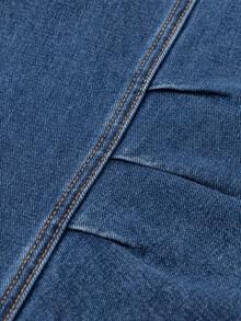 Manfinity Denimwave Men's Y2K Streetwear Loose Fit Distressed Patchwork Denim Wide Leg Jeans - Dark Wash - View 4