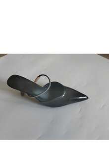 CUCCOO SZL Mules de tacón alto elegantes con decoración de diamante de imitación y punta puntiaguda para mujer - Negro - Ver 13