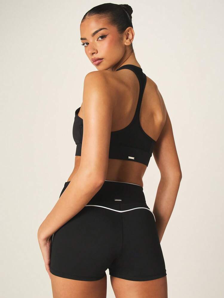Missguided x Playboy High Waisted Cycling Shorts With White Stripes