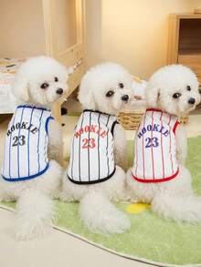 PETSIN 宠物春季新款狗狗服装 动物用品 宠物服装 狗狗背心 猫咪T恤 泰迪熊套装 小型动物服装 休闲酷炫背心 狗狗服装 猫咪服装 春夏两季新款背心 - 彩色 - 查看 2
