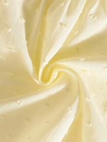 2件套新生女宝宝夏季纯棉甜美浅黄色提花泡泡袖连衣裙+蝴蝶结前发带 - 黃色 - 查看 8