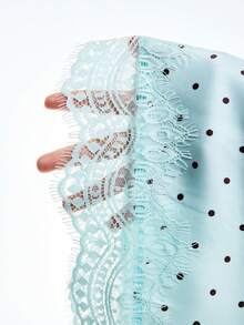 LYSMO 2026 New Arrive Minimalism Spring/Summer Women's Summer Fashion Polka Dot Print Contrast Lace Camisole - Mint Green - View 8