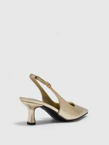 CUCCOO BIZCHIC Fashion Pointed Empty Word With High Heels Women's Shoes - Gold - View 3