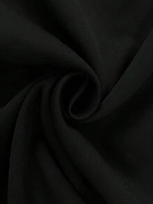 SHEIN CURVE+ Robe décontractée plissée à col en V pour femmes grandes tailles, convient pour les rendez-vous, les vacances, les sorties, manches longues - Noir - Voir 5
