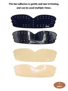 2pcs/Set Women's Seamless Adhesive Bra Cups, Suitable For Wedding Dresses/Formal Dresses - Multicolor - View 1