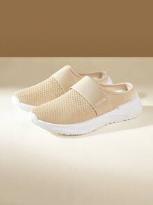 CUCCOO EASI Women's Versatile Casual Slip-On Breathable Shoes - Beige - View 5