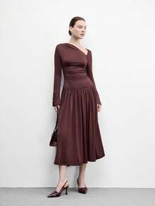 CUCCOO BIZCHIC 女士尖头细高跟酒红色交叉绑带时尚简约百搭日常通勤购物高跟鞋后跟绑带露跟鞋 - 深酒紅色 - 查看 6