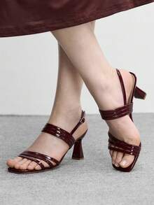 CUCCOO BIZCHIC 女士高跟凉鞋 - 酒紅色 - 查看 4