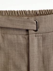 Franclia Women's Casual Versatile Solid Color Straight Leg Pants - Khaki - View 4