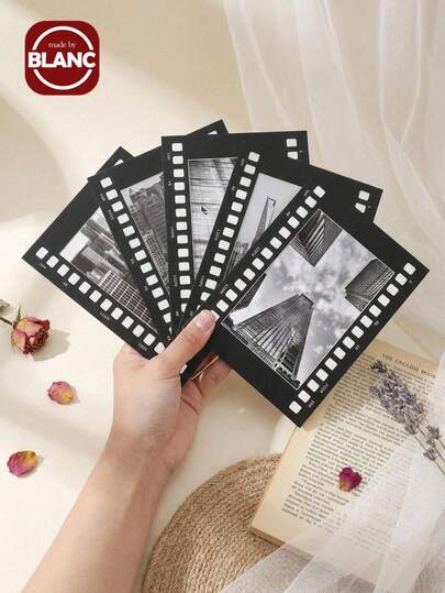 Madebyblanc 5pcs Film Card Paper Photo Frame 6-Inch 7-Inch Film Film Paper Picture Frame Creative Splicing Photo Wall, Suitable For Photography Enthusiasts, Suitable For Wall Decoration Of Homestays And Taverns
