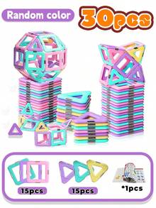 MINKOJA 儿童磁力片，升级版马卡龙积木，儿童礼物，复活节，复活节礼物，儿童节，旅行玩具，磁力积木，积木，儿童磁力积木玩具 - 彩色 - 查看 8